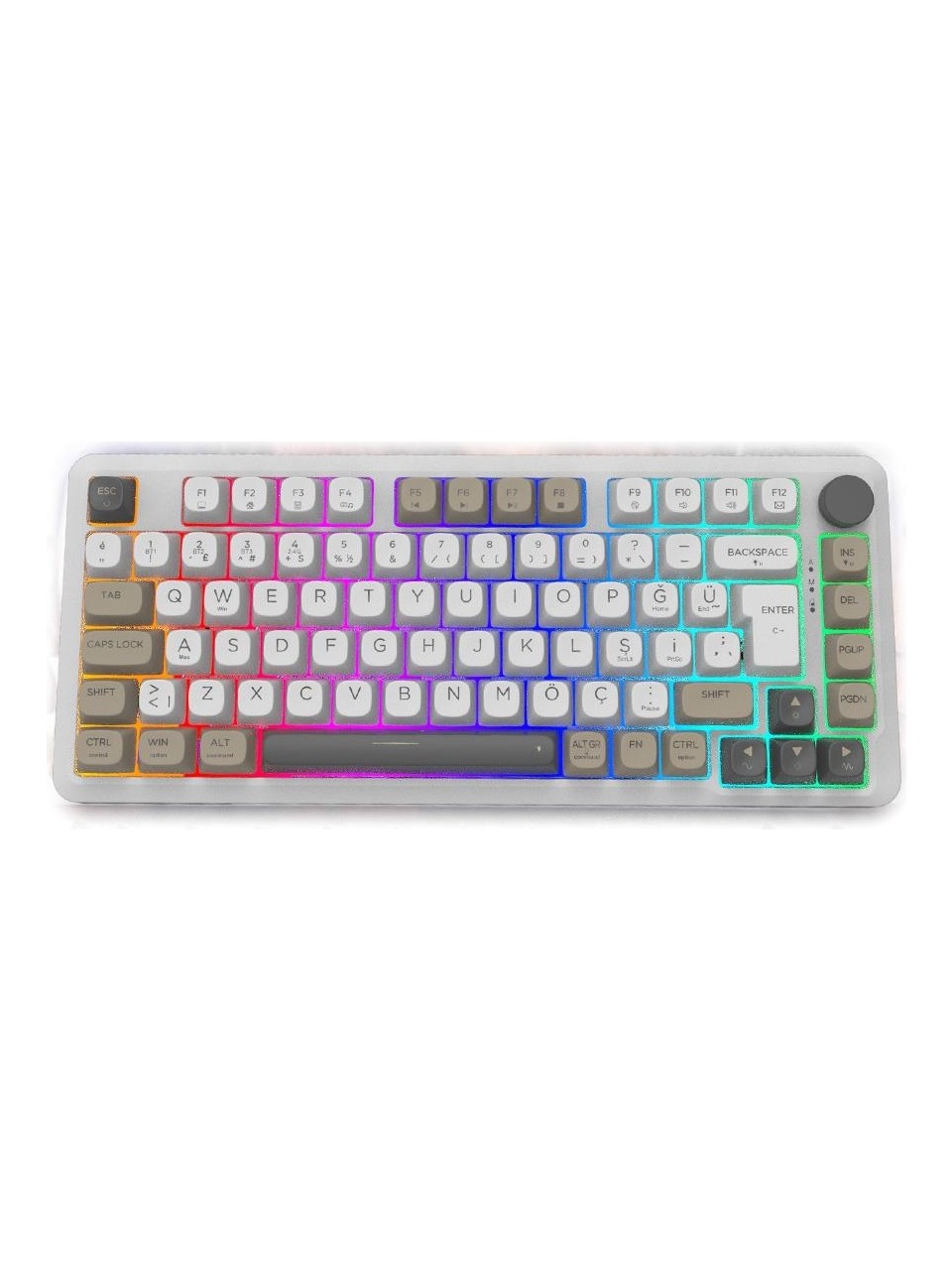 Inca IKG-455 Empousa Gasket Gray Switch RGB Mekanik Gaming Klavye Beyaz