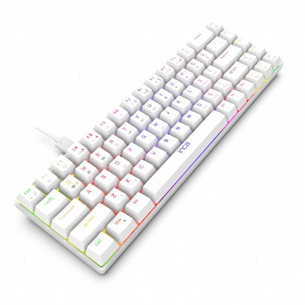 Inca IKG-453 Empousa 68 Red Switch RGB Kablolu Gaming Klavye Beyaz