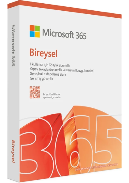 Microsoft 365 Bireysel 1 Kullanıcı 1 Yıl Dijital İndirilebilir Lisans
