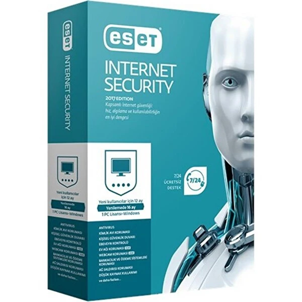 Eset Internet Security 1 Kullanıcı 1 Yıl Antivirüs Güvenlik Yazılımı